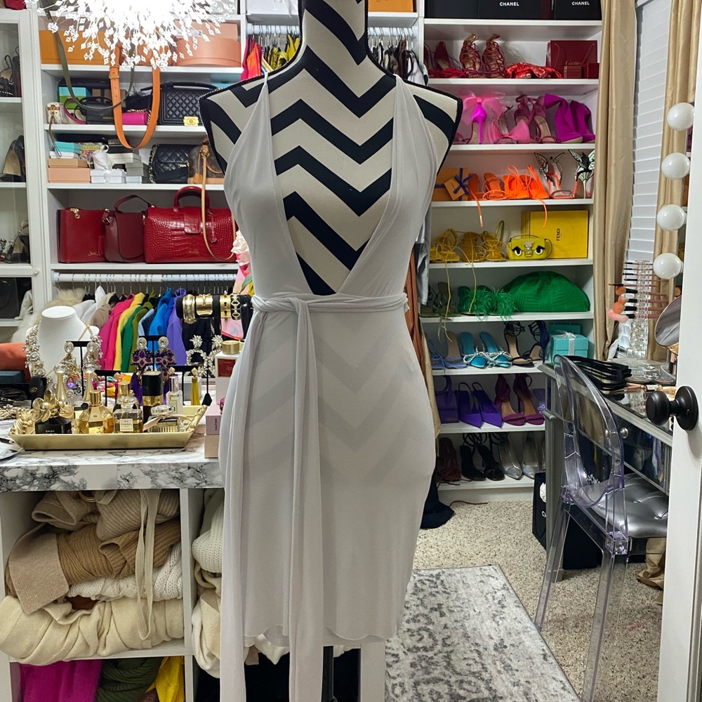 White mini dress